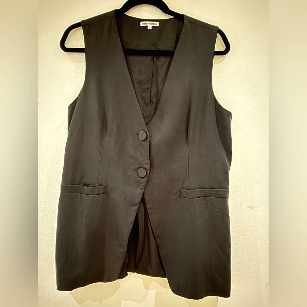Reformation Casey Vest Black Size Large